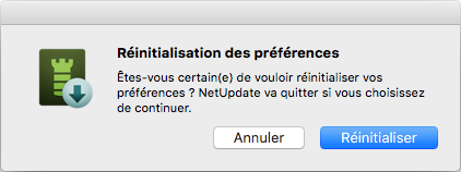 Réinitilisation des préférences