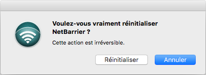 Voulez-vous vraiment réinitialiser NetBarrier ?