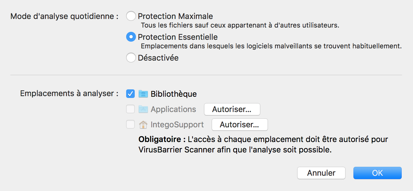 Analyse quotidienne - Protection Essentielle, emplacements à analyser