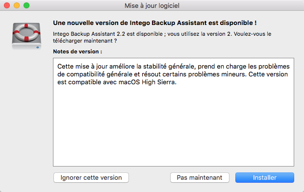 Mise à jour logiciel