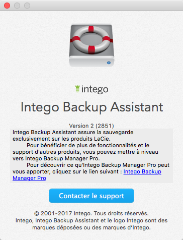 À propos de Intego Backup Assistant >  Version 2 > sous licence