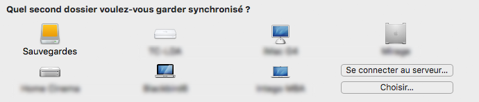 Destination de synchronisation