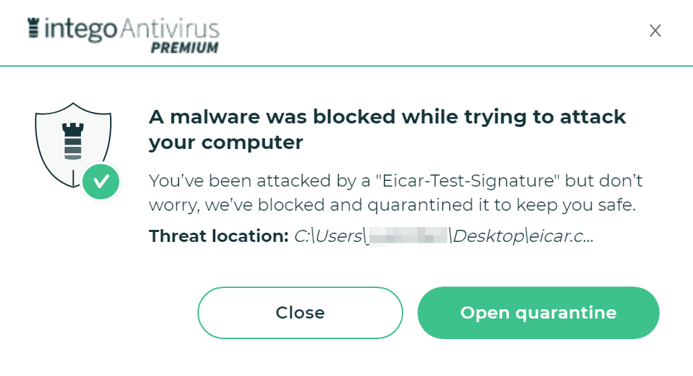 Illustration of a malware detection alert
