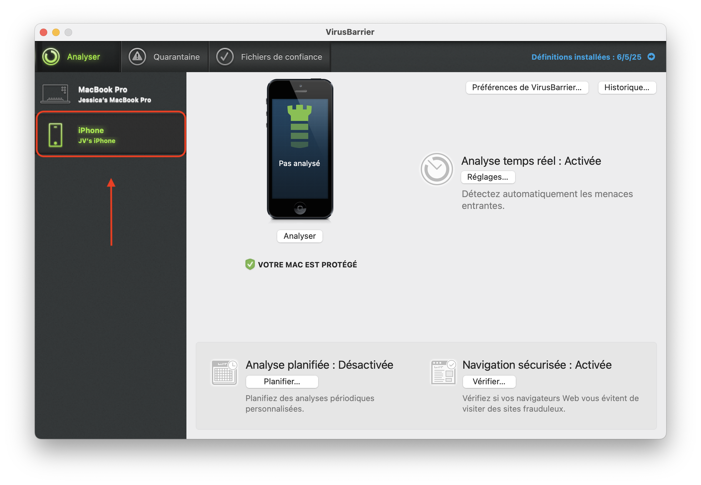 French - iPhone left menu.png