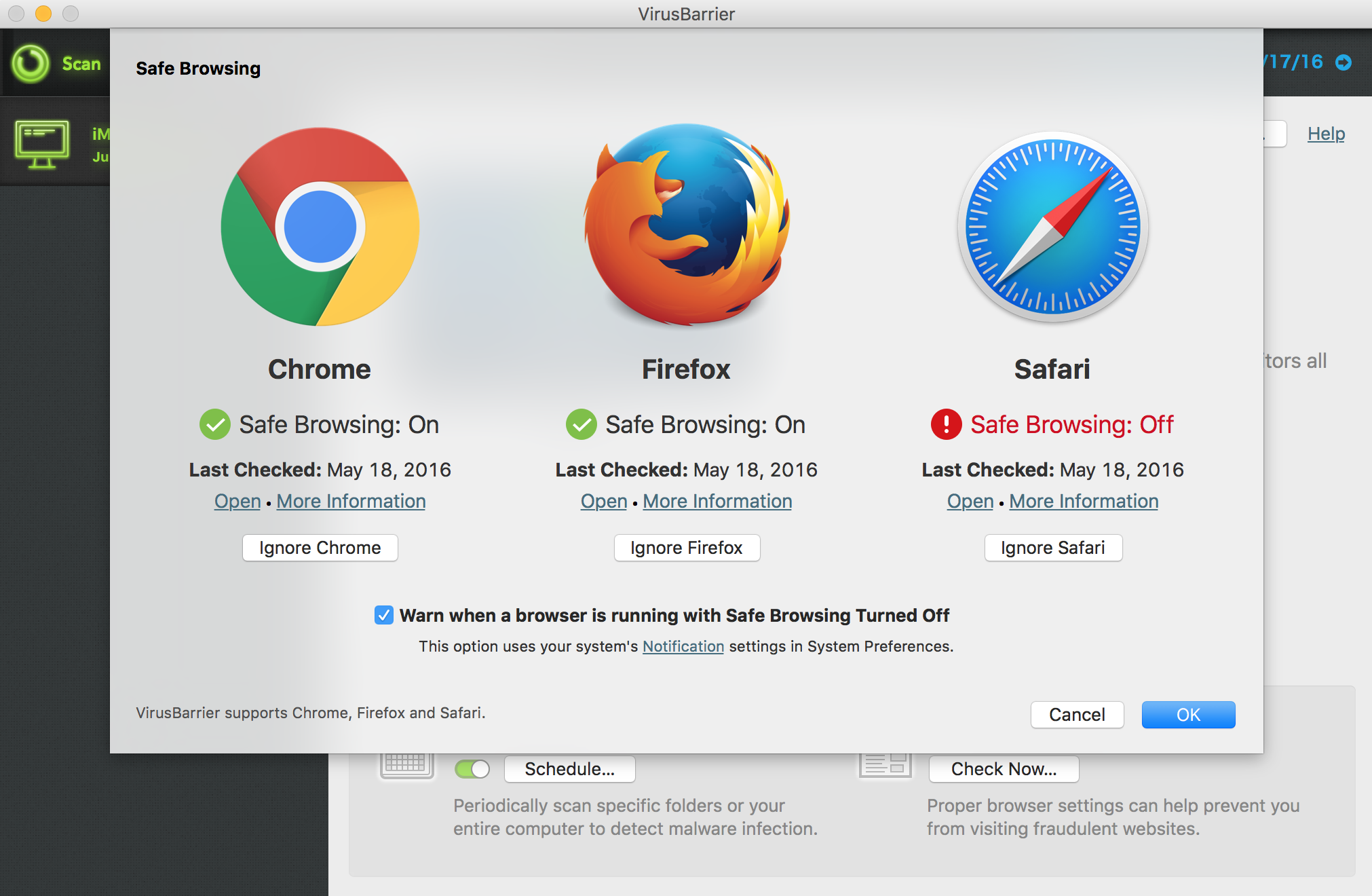 remove detect safe browsing from mac