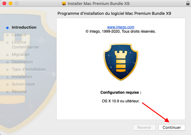 Mac Premium Bundle X9 > Installeur Double-cliquez pour installer > [Continuer]