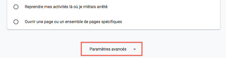 Afficher les paramètres avancées…