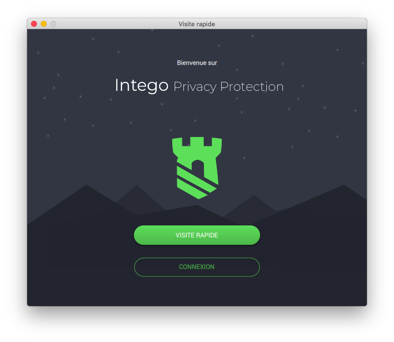 Bienvenue sur Intego Privacy Protection > Visite rapide - Connexion