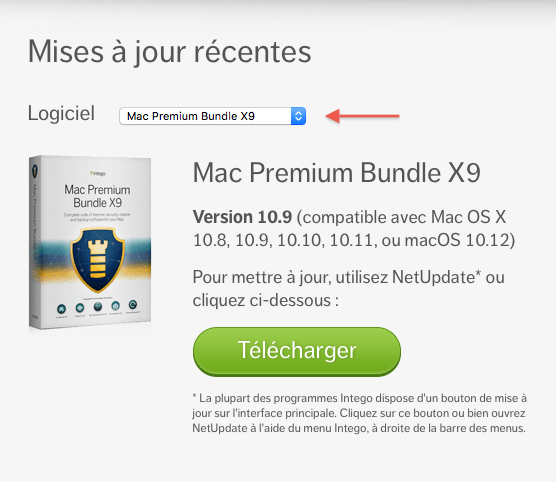 Mises à jour récentes > Logiciel > Mac Premium Bundle X9