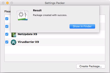Settings Packer > Create Package > Show in Finder